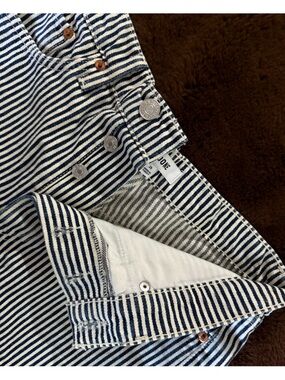 Re/Done Hickory Striped Denim shorts